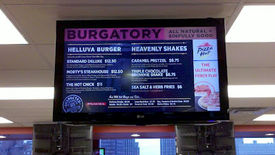 The limited menu at Burgatory at Consol Energy Center